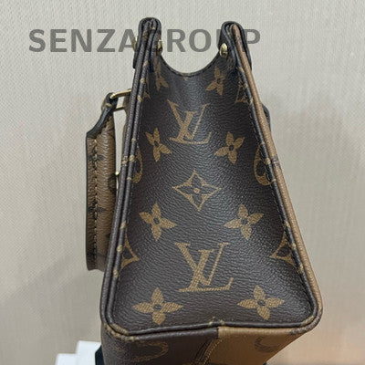 Louis Vuitton Onthego BB Monogram Brown Gold Buckle Women's Handbag