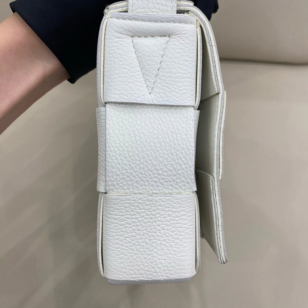 Bottega Veneta White Calfskin Crossbody Bag For Women
