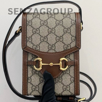 Gucci 1955 Brown GG Supreme Shoulder Bag Classic Women's Gold Hardware