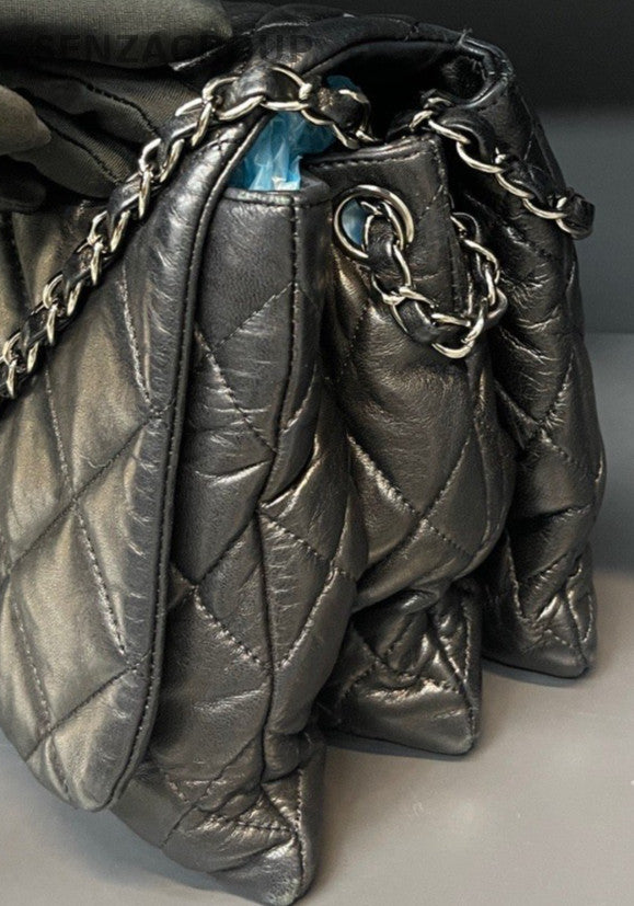 Chanel Classic Flap Chain Shoulder Bag Crossbody Black Silver Women Designer