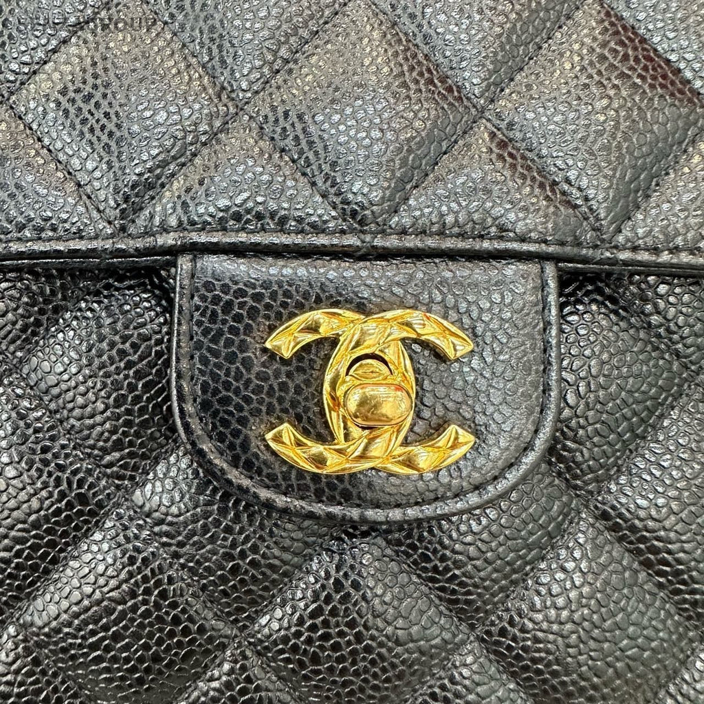 Chanel Camera Case Chain Calfskin Shoulder Bag Crossbody Black Gold Women