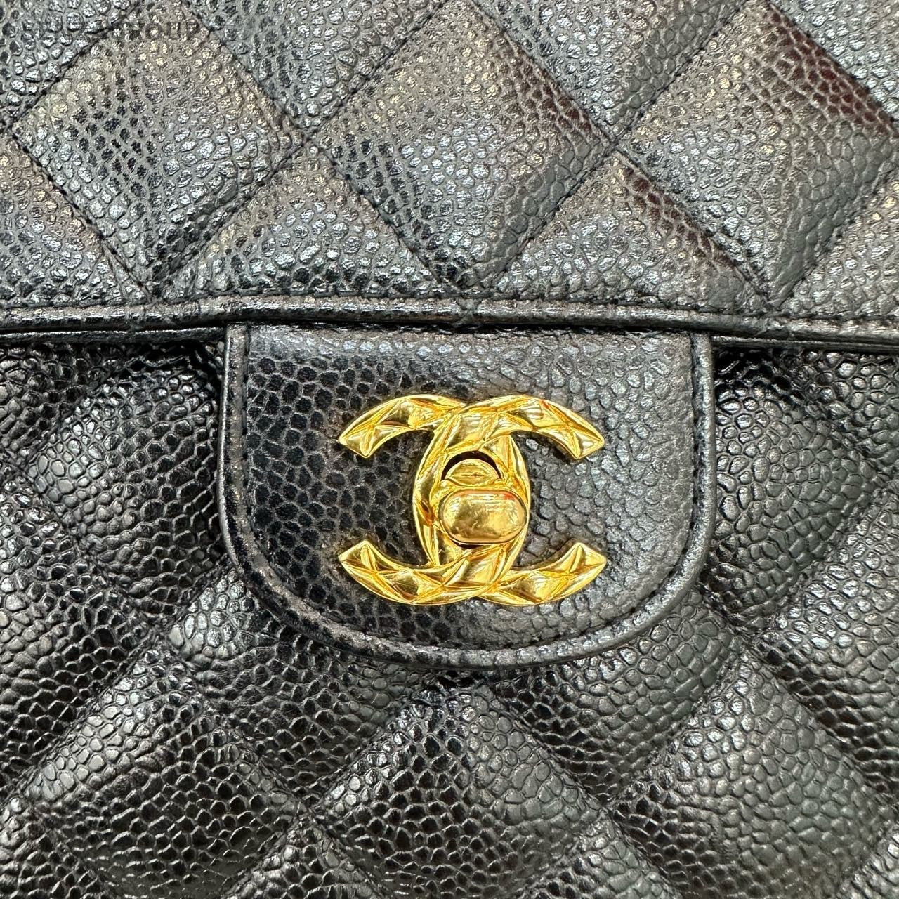 Chanel Camera Case Chain Calfskin Shoulder Bag Crossbody Black Gold Women