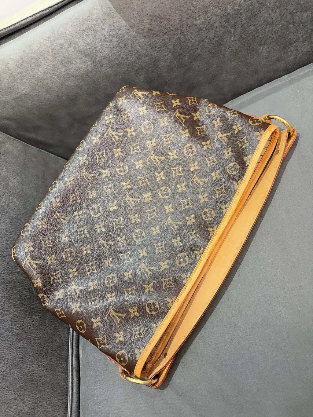 Louis Vuitton Delightful PM Monogram Shoulder Bag Brown Gold Used Women Classic