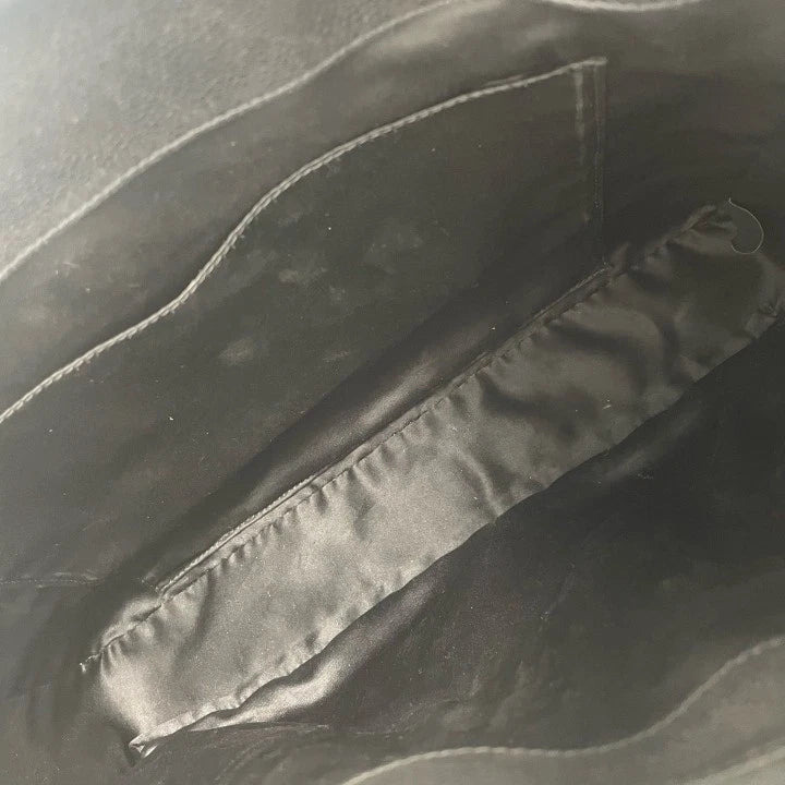 CHANEL GST Medium Black Gold Leather Tote Bag For Women