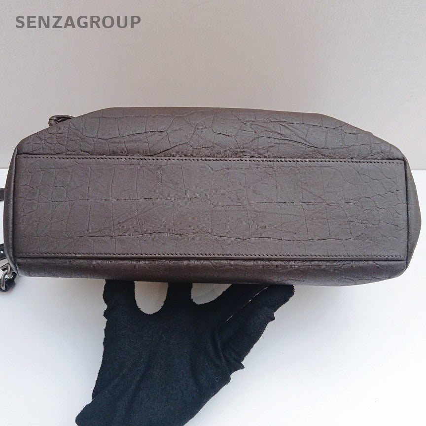 Saint Laurent Niki Chain Shoulder Bag Gray Silver Used Women Classic
