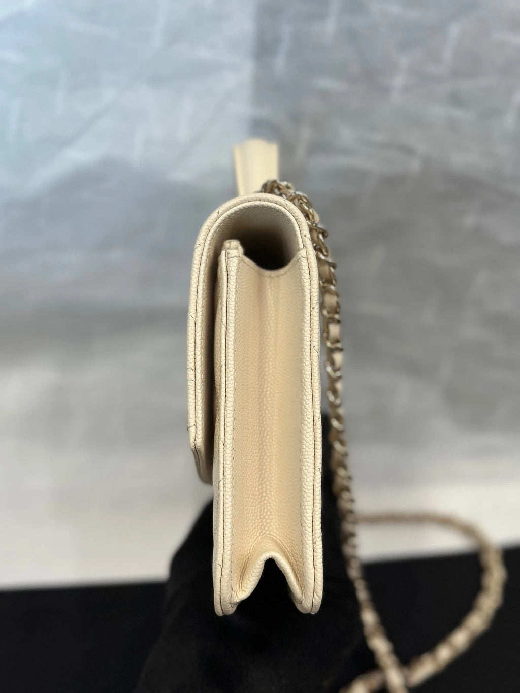 CHANEL Beige Leather Backpack Crossbody Shoulder Handbag Women