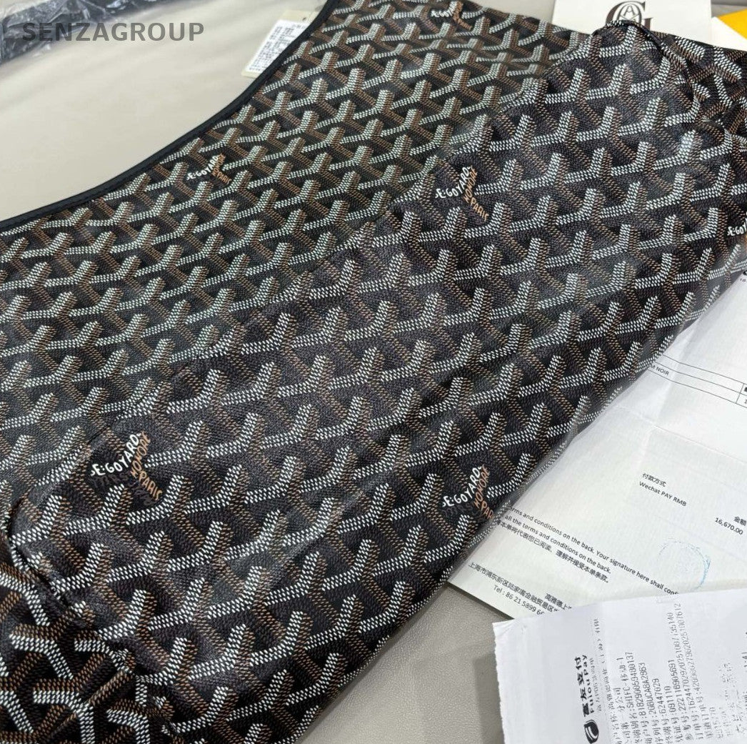 Goyard Monogram Hobo Top Handle Bag Black Used Women Classic