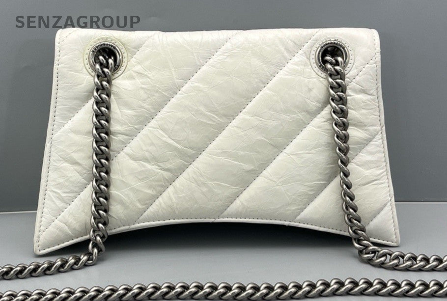 Balenciaga crush PM Shoulder Crossbody Bag White Women