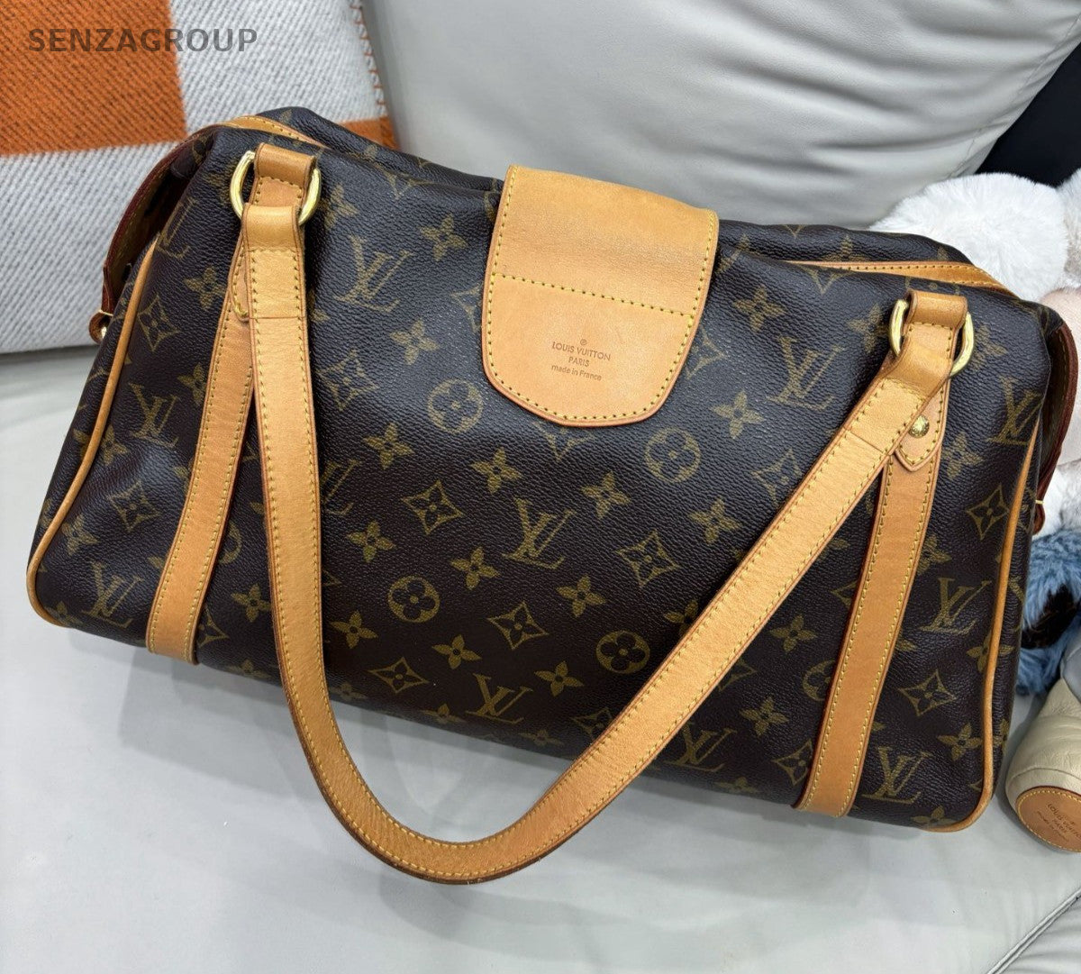 Louis Vuitton Stresa Monogram Shoulder Bag Brown Gold Women Classic