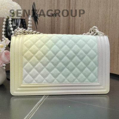 Chanel Le Boy Glitter Silver Hardware Chain Shoulder Crossbody Bag