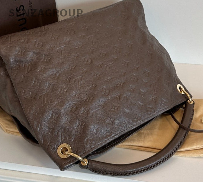 Louis Vuitton Artsy Monogram Top Handle Bag Brown Gold Women Classic Fashion