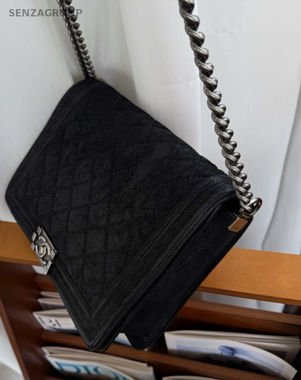 CHANEL Leboy GM CC Chain Shoulder bag Black Silver Women
