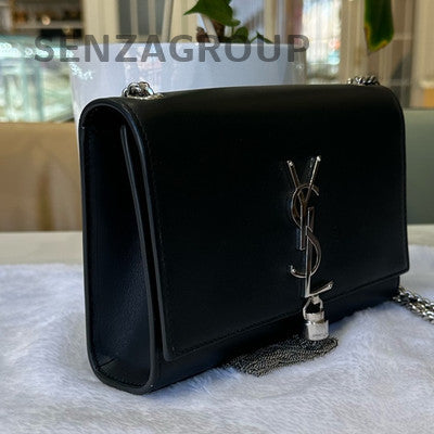 Saint Laurent Black Silver Tassel Chain Shoulder Crossbody Bag Classic Women