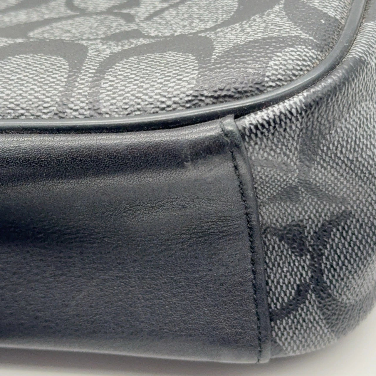 Coach Black Grey Monogram Canvas Shoulder Crossbody Bag For Women
