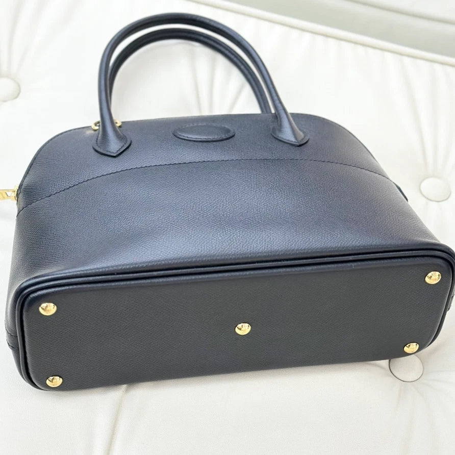 Hermes Bolide 27 Epsom Top Handle Shoulder Crossbody Bag Black Women S