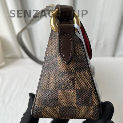 Louis Vuitton Damier Ebene Gold Buckle Shoulder Bag Classic Women