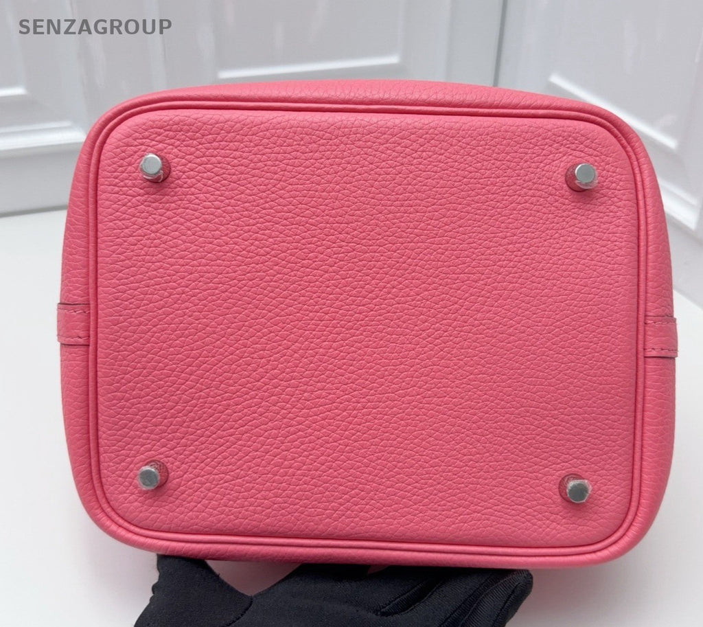 Hermes Picotin22 Top Handle Bag Shoulder Bag Pink Silver Women Classic Fashion