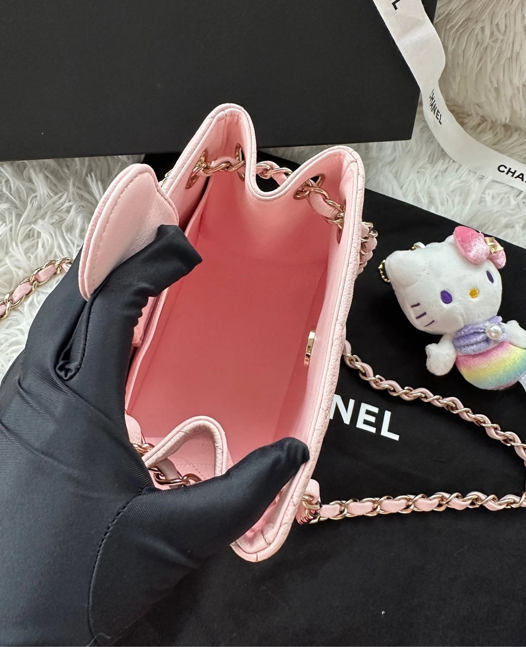 Chanel Light Pink Mini Tote Gold Hardware Leather Handbag For Women