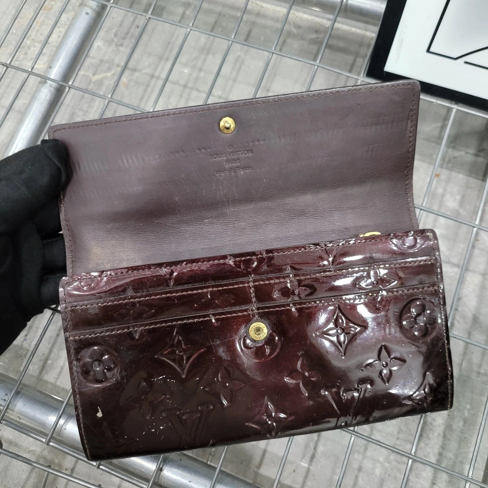 Louis Vuitton Women's Cherry Embossed Patent Long Folded Wallet