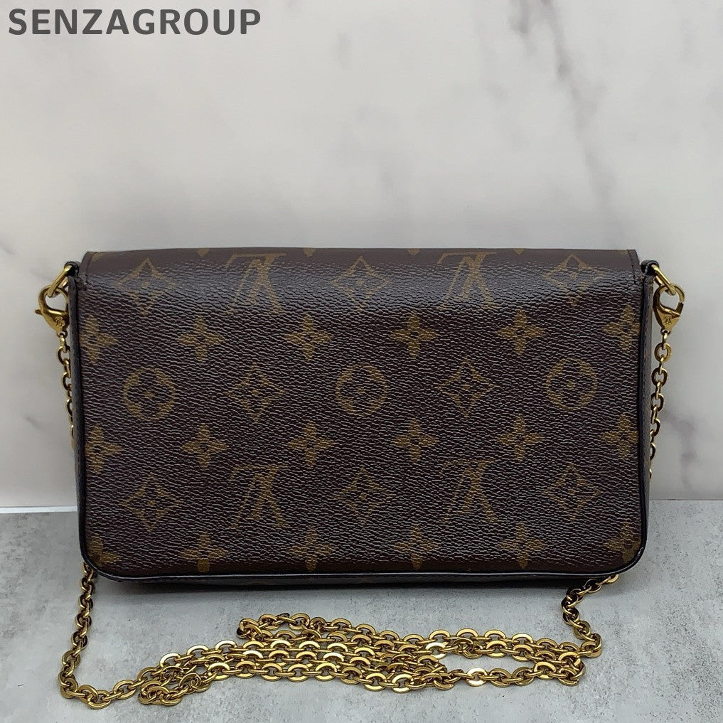 Louis Vuitton Monogram Canvas Trio Chain Shoulder Crossbody Bag Brown