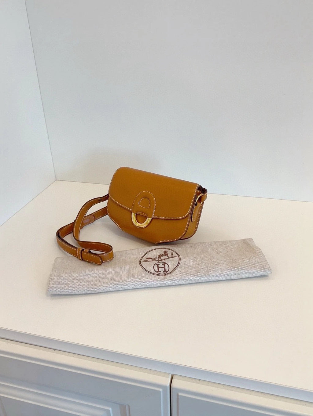 Hermes Cherche Midi18 Mini Brown Gold Shoulder Bag For Women