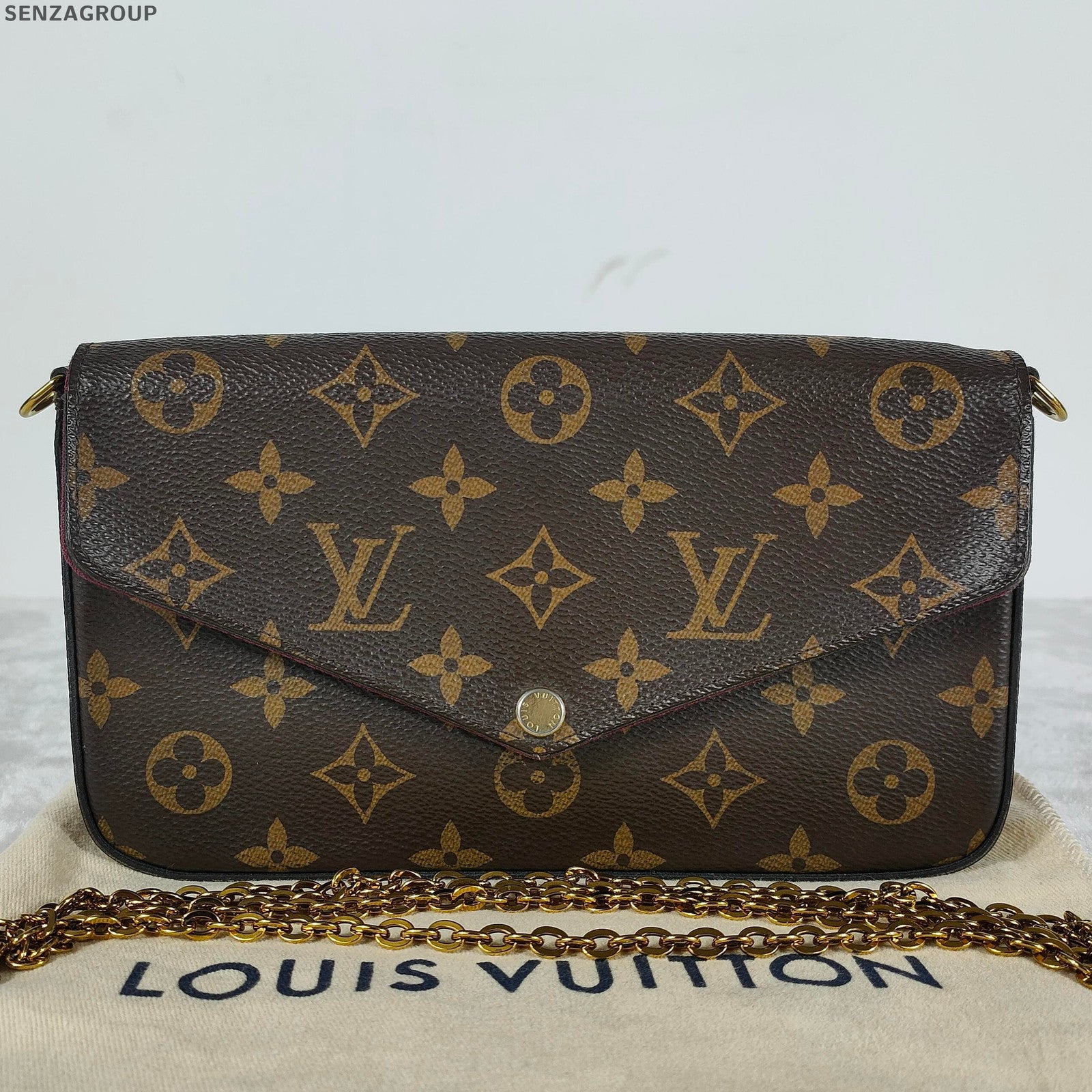 Louis Vuitton Monogram 3-in-1 Chain Shoulder Crossbody Bag Classic Women