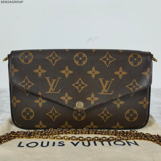 Louis Vuitton Monogram 3-in-1 Chain Shoulder Crossbody Bag Classic Women