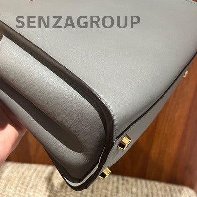 Fendi Peekaboo I See U Small Grey Gold Clutch Crossbody Bag Women's Fashion