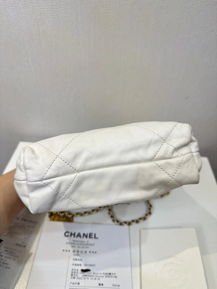 Chanel 22Bag Mini White Crossbody Handbag For Women