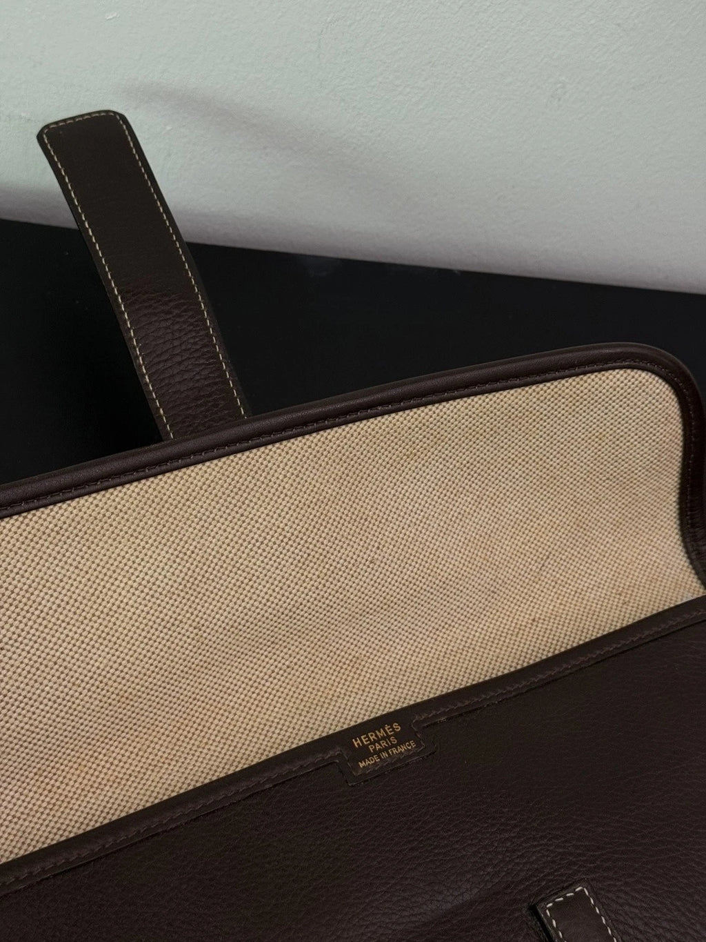 Authentic Vintage Hermes Jige29 Dark Brown Leather Clutch With H Flap