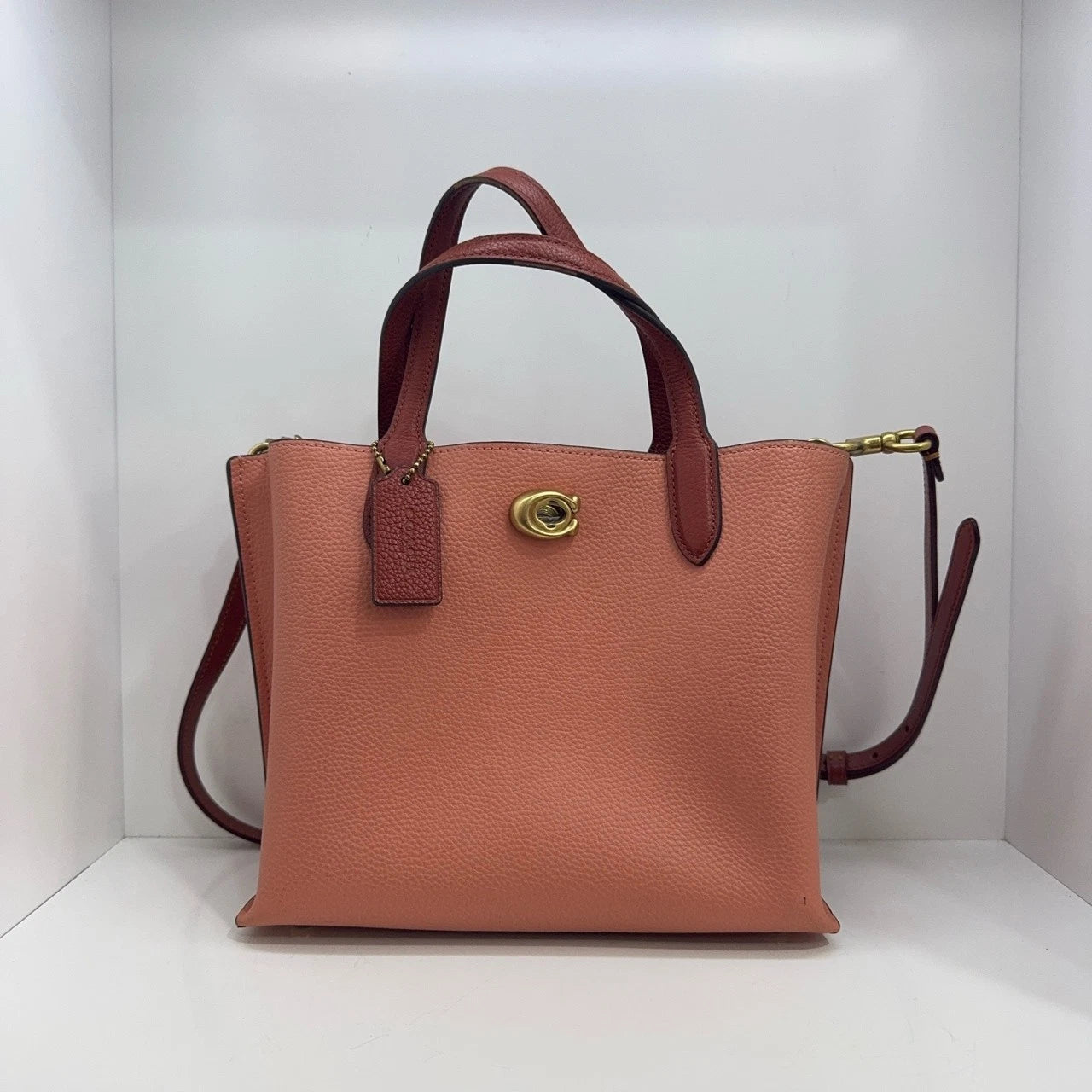 COACH Willow 24 Women's Leather Bucket Tote Crossbody Shoulder Handbag