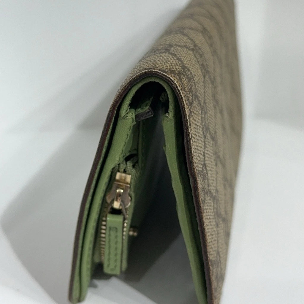 GUCCI Beige Monogram Canvas Long Wallet For Women