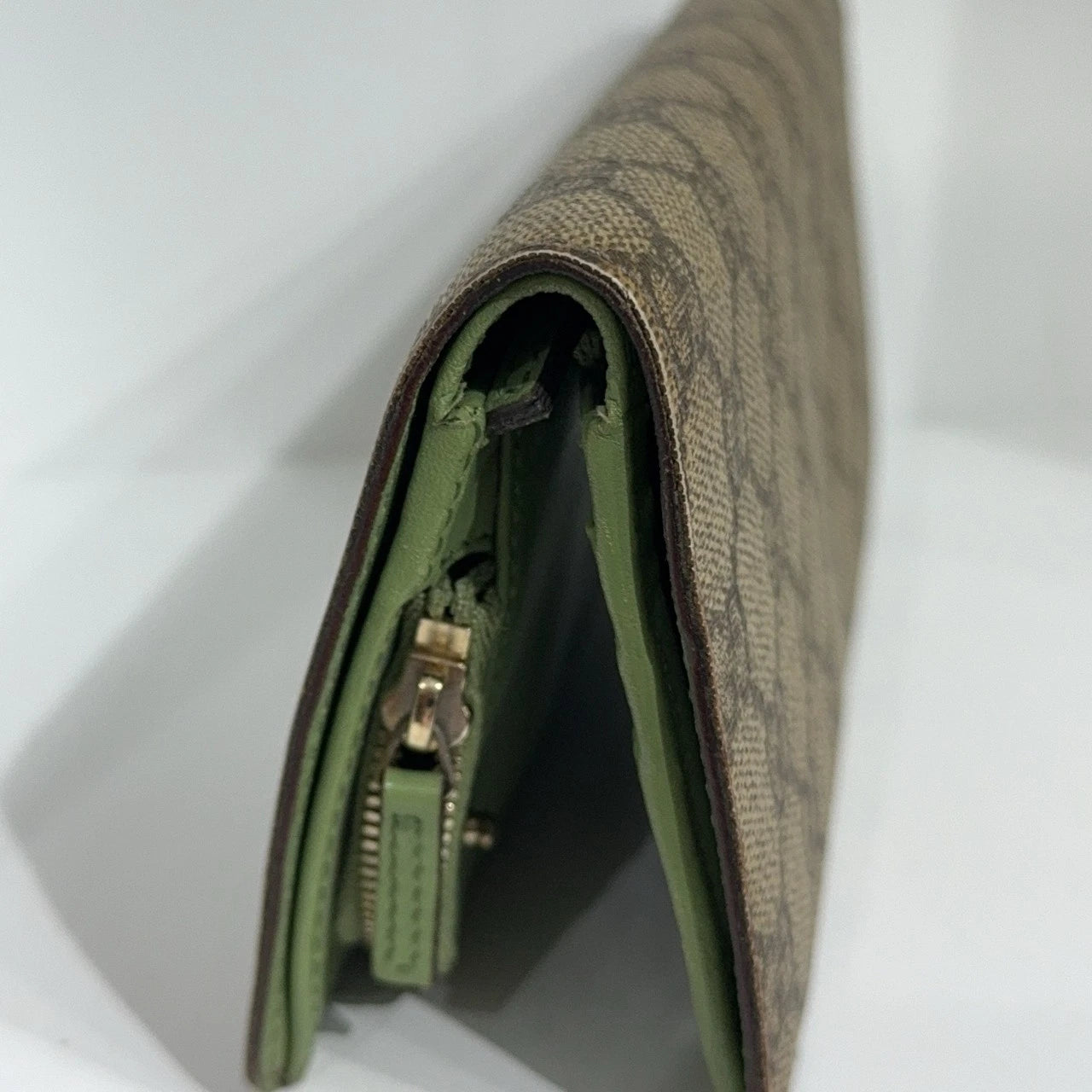 GUCCI Beige Monogram Canvas Long Wallet For Women