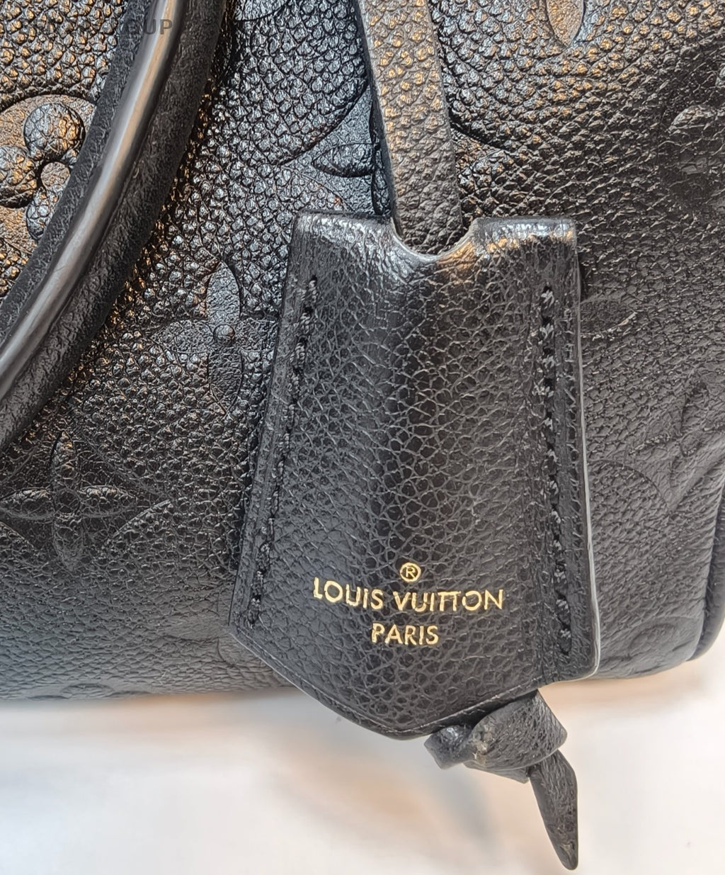 Louis Vuitton Speedy Monogram Top Handle Bag Crossbody Black Gold Women Classic