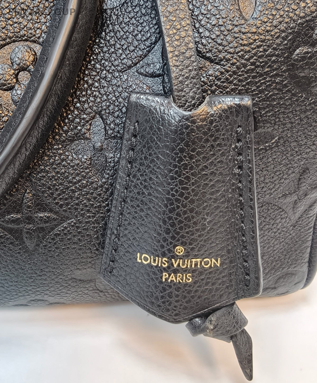Louis Vuitton Speedy Monogram Top Handle Bag Crossbody Black Gold Women Classic
