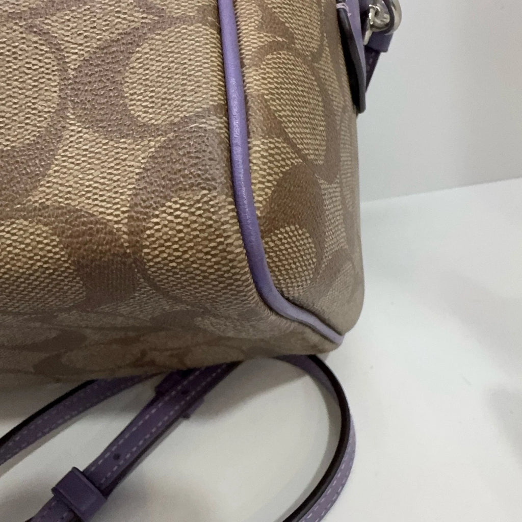 COACH Bennett 23 Boston Handbag Shoulder Crossbody Women Brown Purple