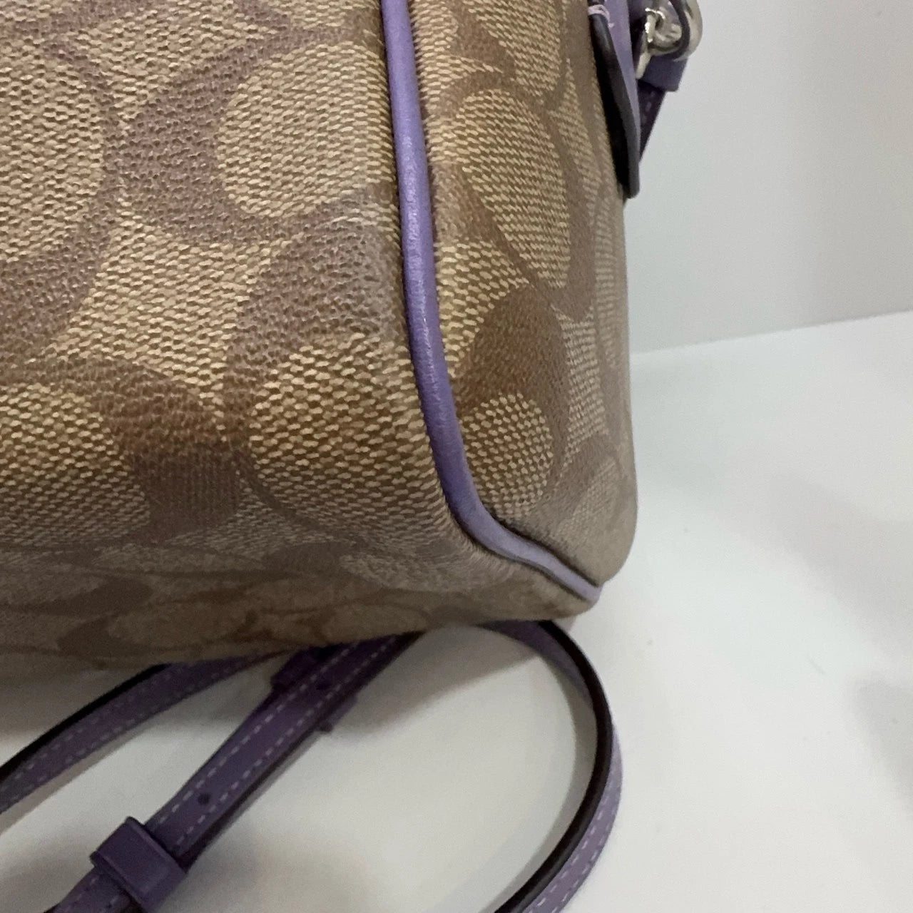 COACH Bennett 23 Boston Handbag Shoulder Crossbody Women Brown Purple