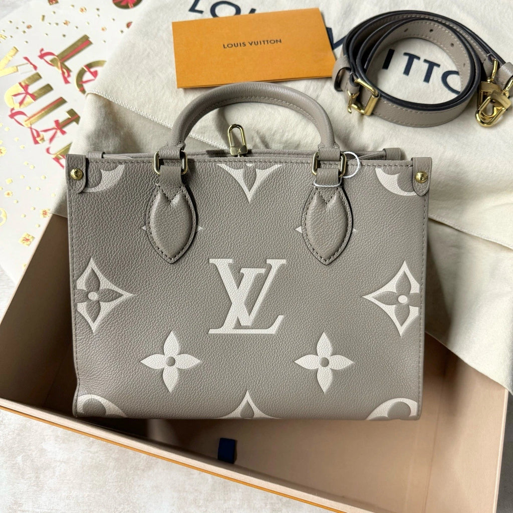 Louis Vuitton OnTheGo Gray Tote Bag Excellent