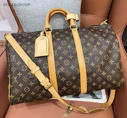 Louis Vuitton Keepall Monogram Top Handle Shoulder Bag Crossbody Unisex Adults