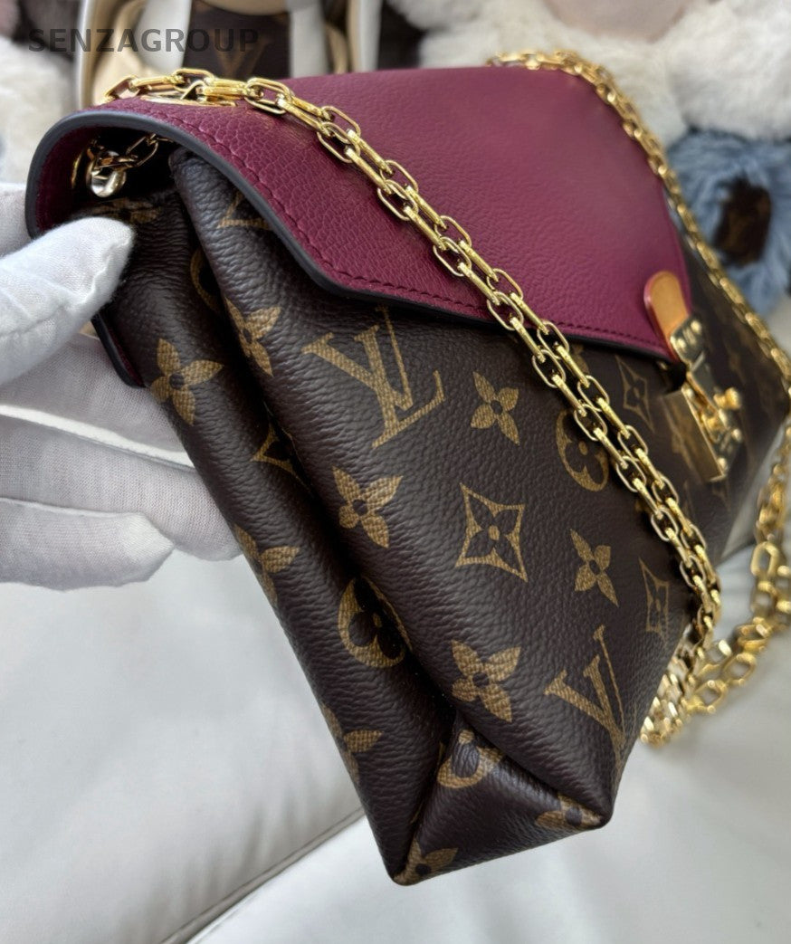 Louis Vuitton Pallas Monogram Calfskin Shoulder Crossbody Bag Purple Women