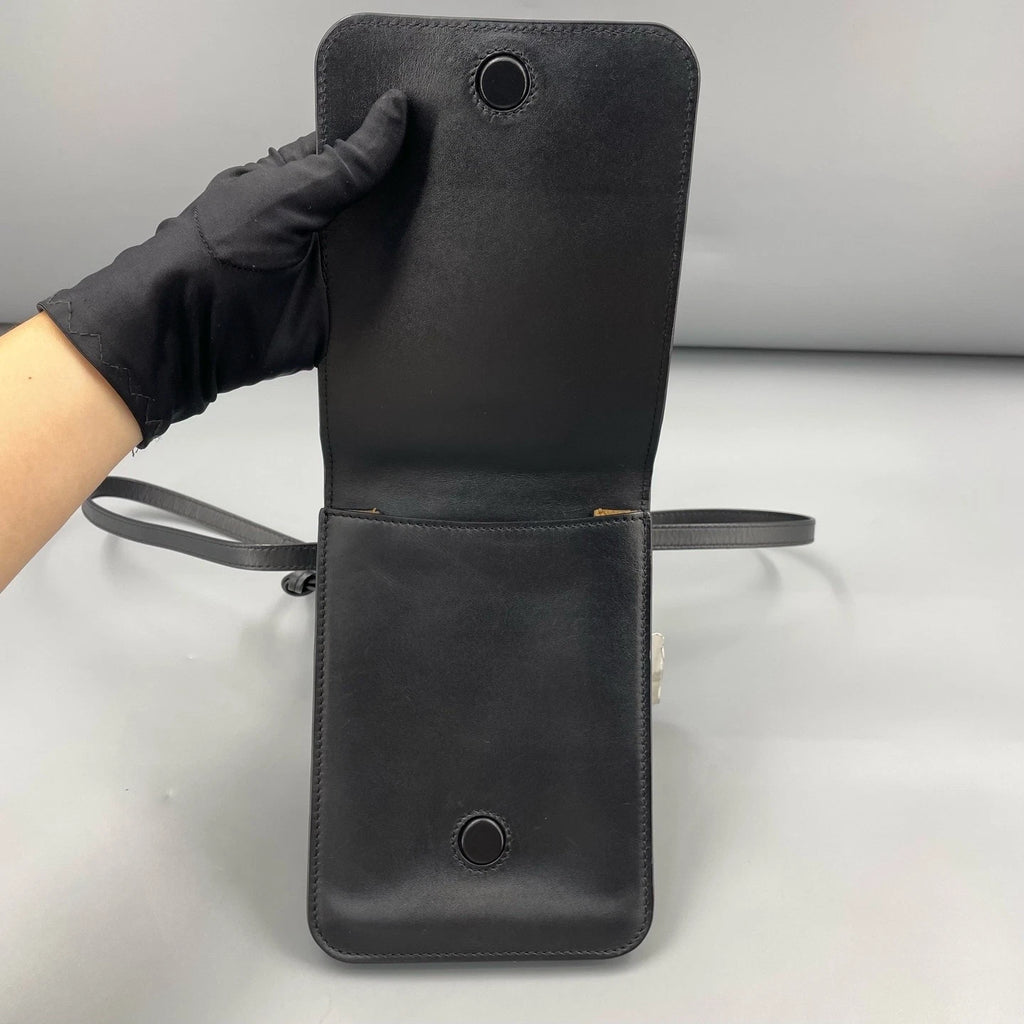 Loewe Black Leather Crossbody Phone Bag For Women