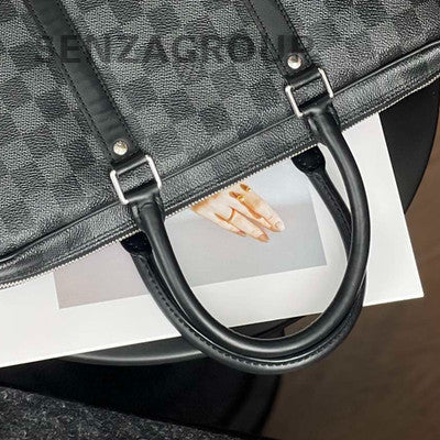 Louis Vuitton Damier Graphite Briefcase Messenger Bag Black Silver Unisex