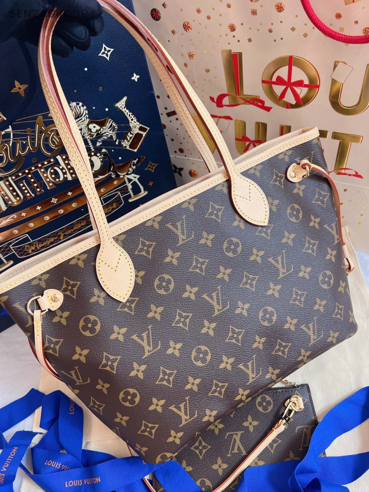 Louis Vuitton Neverfull PM Monogram Tote Shoulder bag Brown Woemn Brand NEW