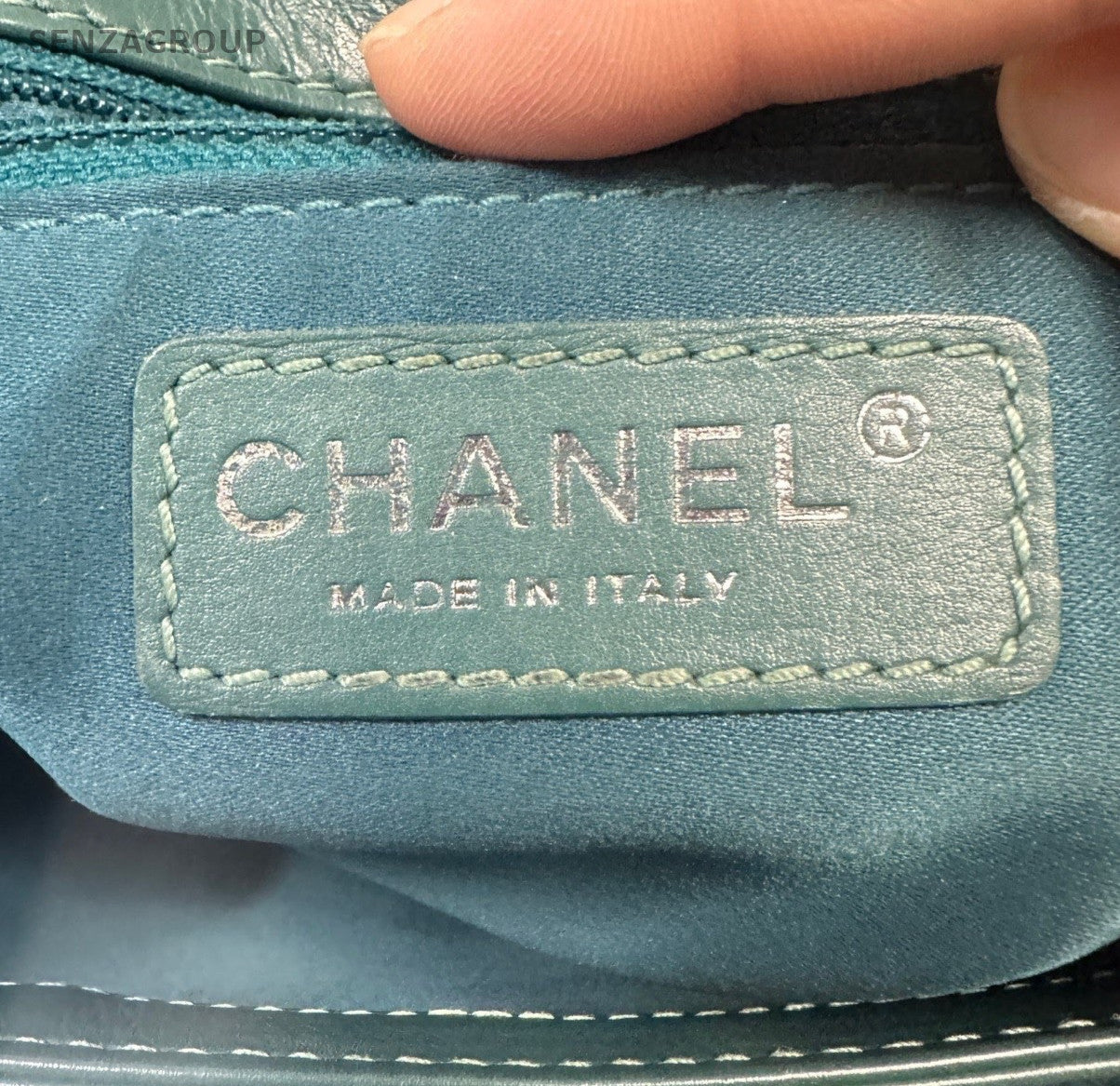 Chanel Classic Flap Chain Shoulder Bag Crossbody Green Silver Women Designer