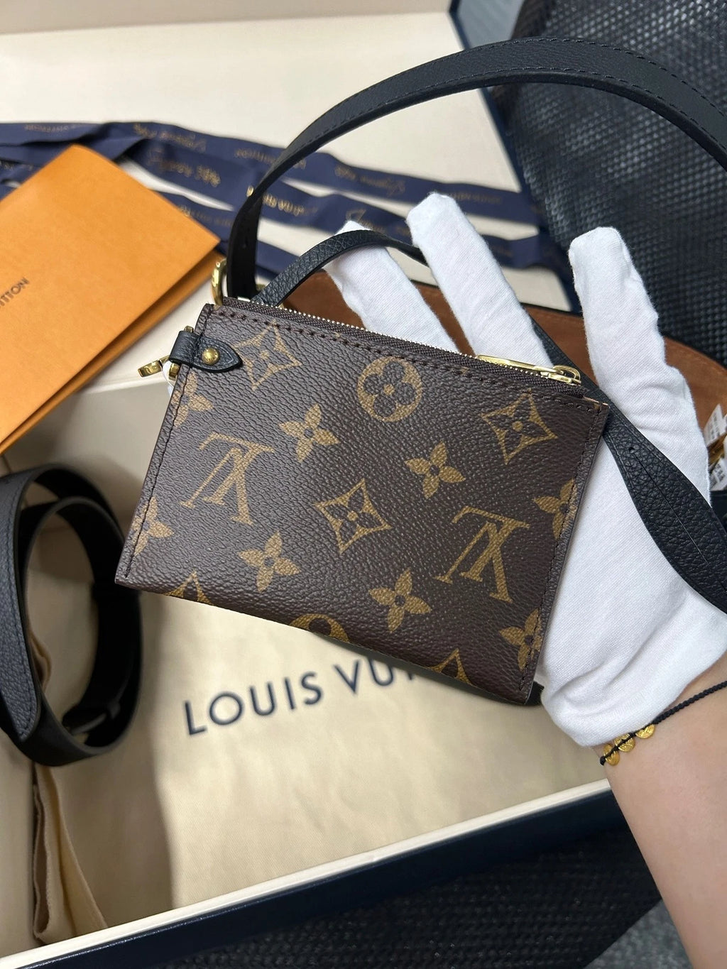 Louis Vuitton Calfskin Low Key All In BB Black Bucket Shoulder Bag For Women