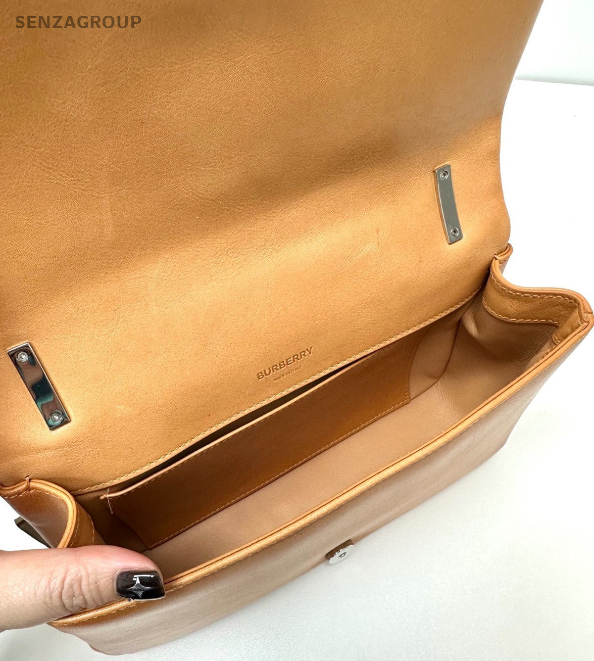 Burberry Lola vintage waxed leather Shoulder Crossbody Bag Dark Yellow Women