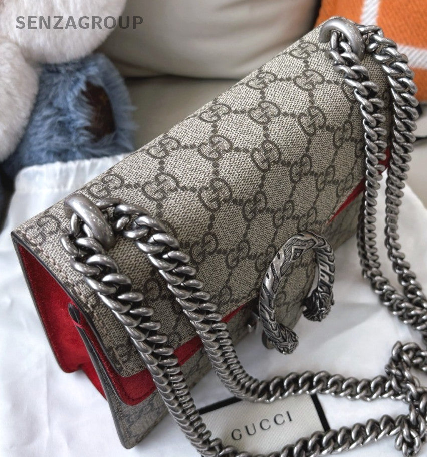 Gucci GG Marmont Dionysus PM Shoulder Crossbody Bag Gray Women