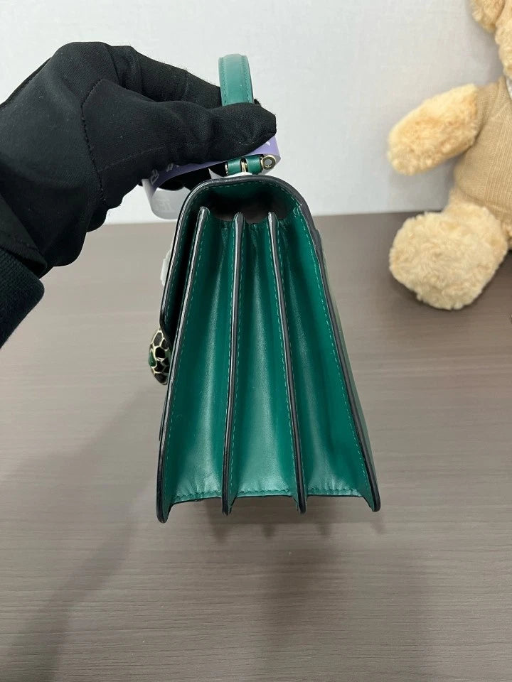 Bvlgari Green Serpenti Accordion Bag For Women