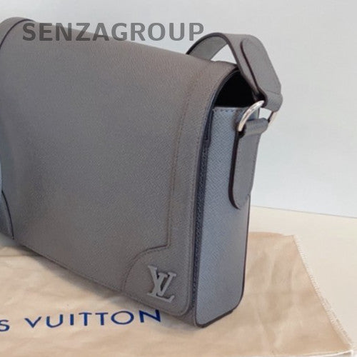 Louis Vuitton District Calfskin PM Shoulder Bag Gray Silver Women Classic