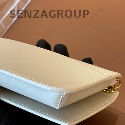 Saint Laurent Cassandre White Gold Buckle Shoulder Bag Classic Women